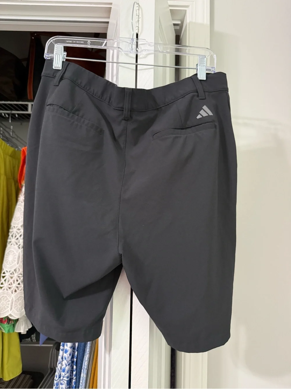 adidas Men's Black Flat-Front Performance Shorts